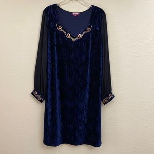 Joe Browns Velour Dress with Sequin Trim
